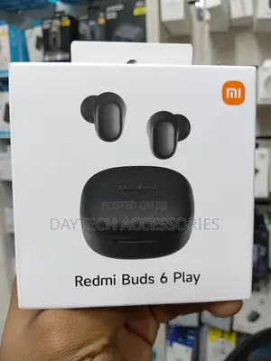 The Xiaomi Redmi Buds 6 Play Wireless Bluetooth Earbuds in Black.