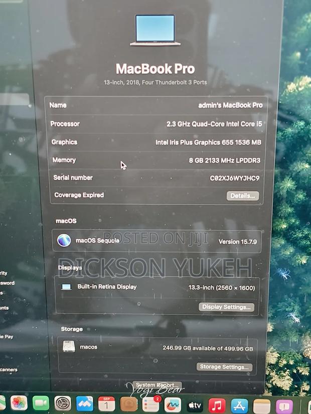 Laptop Apple MacBook Pro 2019 8GB Intel Core i5 SSD 500GB