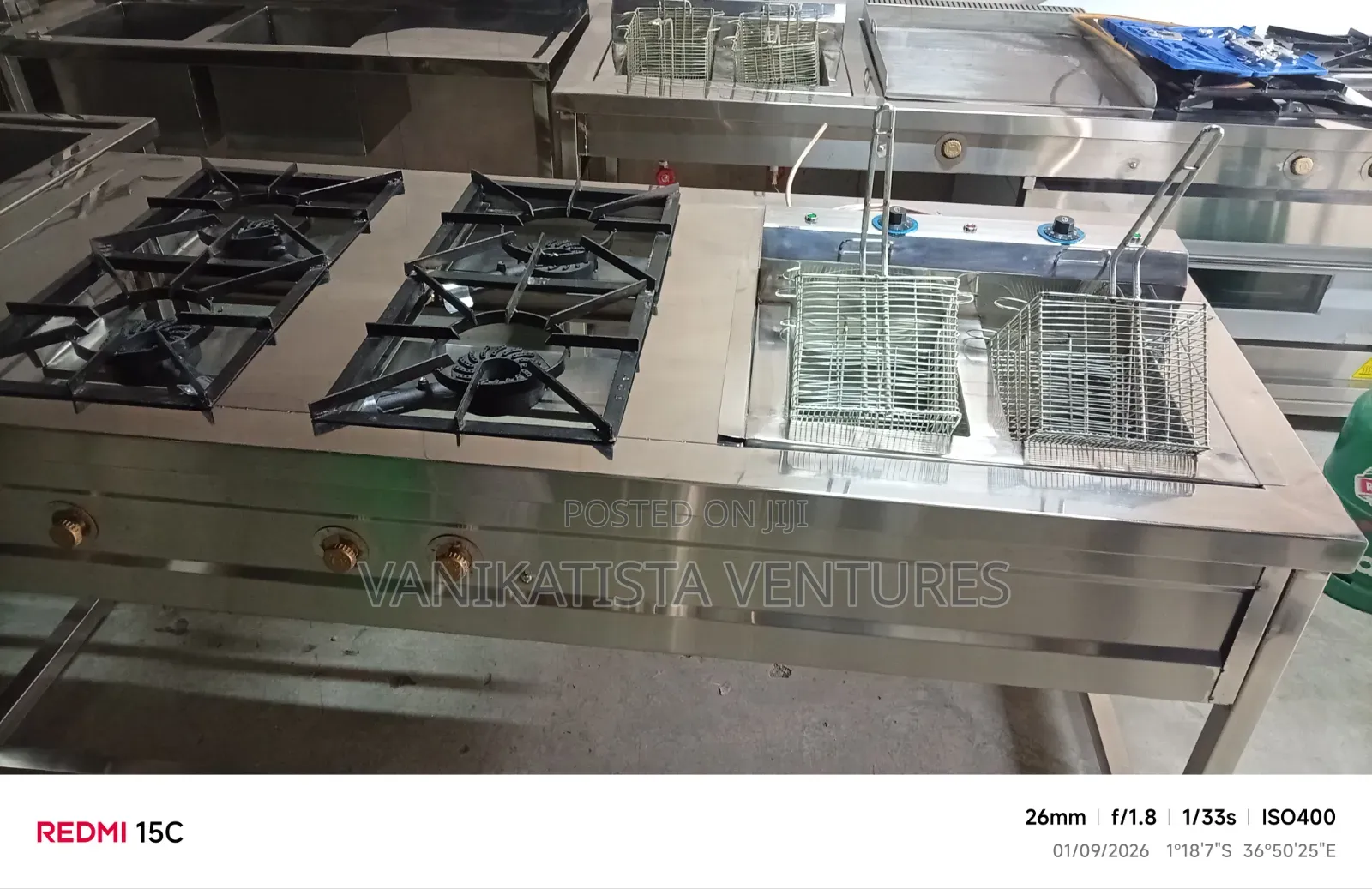 Gas Cooker Combined With Deep Fryer