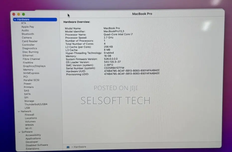 Laptop Apple MacBook Pro 2016 16GB Intel Core i7 SSD 512GB