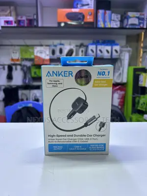 Anker Nano 75W Car Charger With Built-in Retractable USB-C Cable