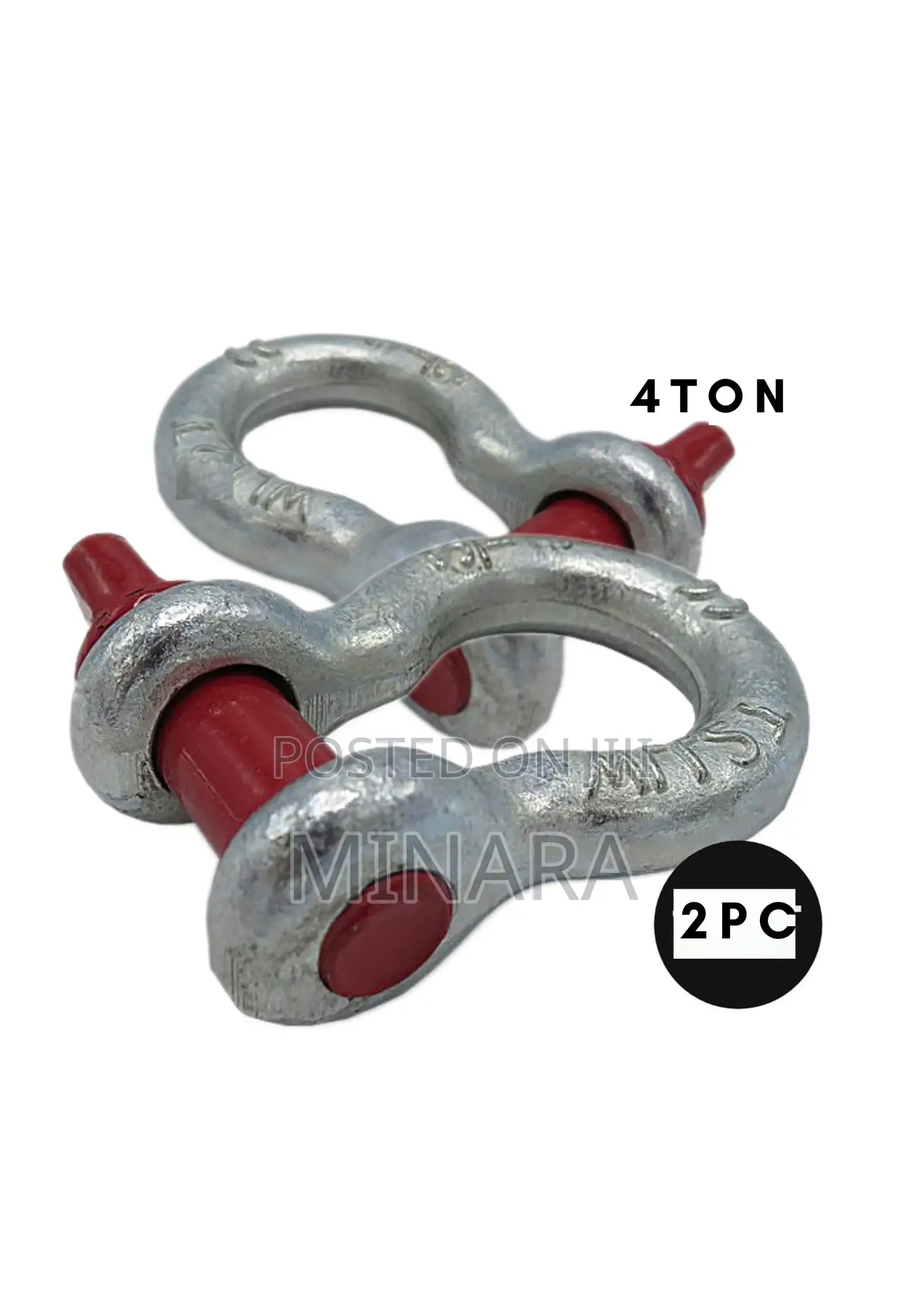 2Pcs, 3/4" D-Ring Shackle,Heavy Duty Off Road Towing / Lifting 4Ton