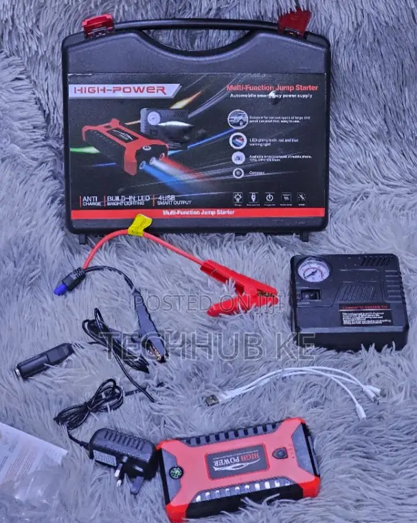 Car Jump Starter With Air Compressor & LED Light