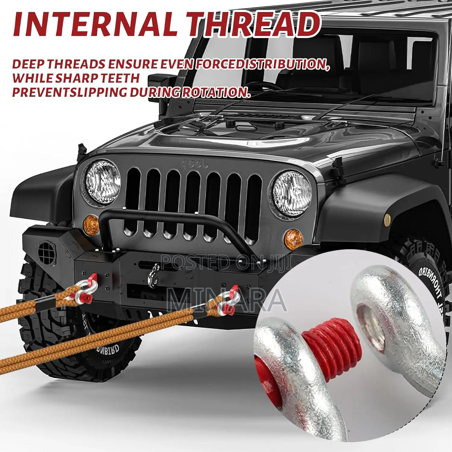 2Pcs, 3/4" D-Ring Shackle,Heavy Duty Off Road Towing / Lifting 4Ton