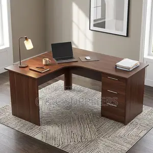 Curved Wooden Brown Generic Desk-1.2m