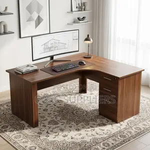 Curved Wooden Brown Generic Desk-1.2m
