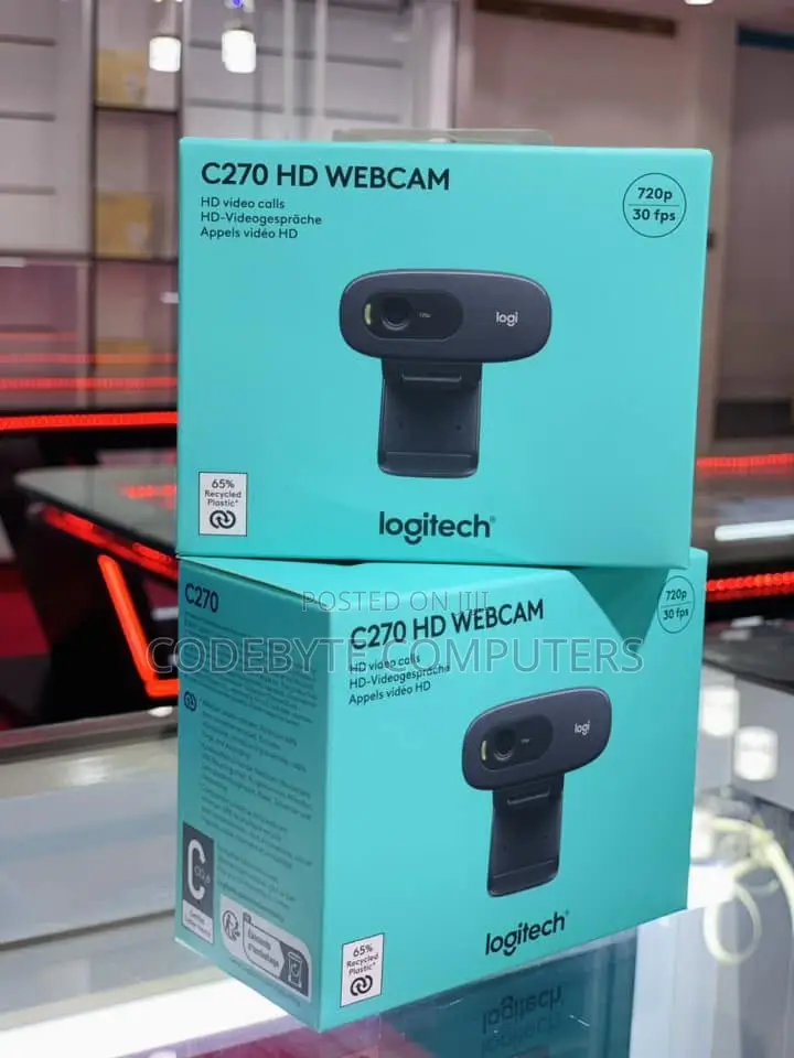 Logitech C270 Hd Webcam, Hd 720p/30fps, Widescreen Hd Video