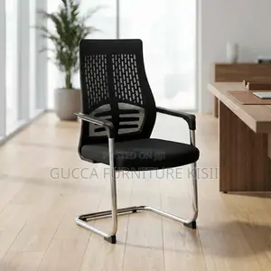 Office Chair; Midback Chrome Based Visitors Office Chair