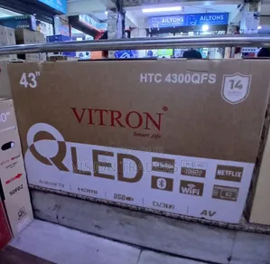 Vitron 43" Inch Smart Qled Frameless TV With Bluetooth HTC4300QFS