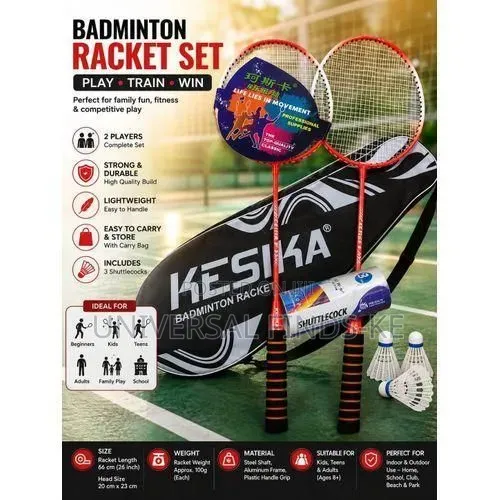 Badminton Rackets Set for Training, Practice, Indoor and Outdoor