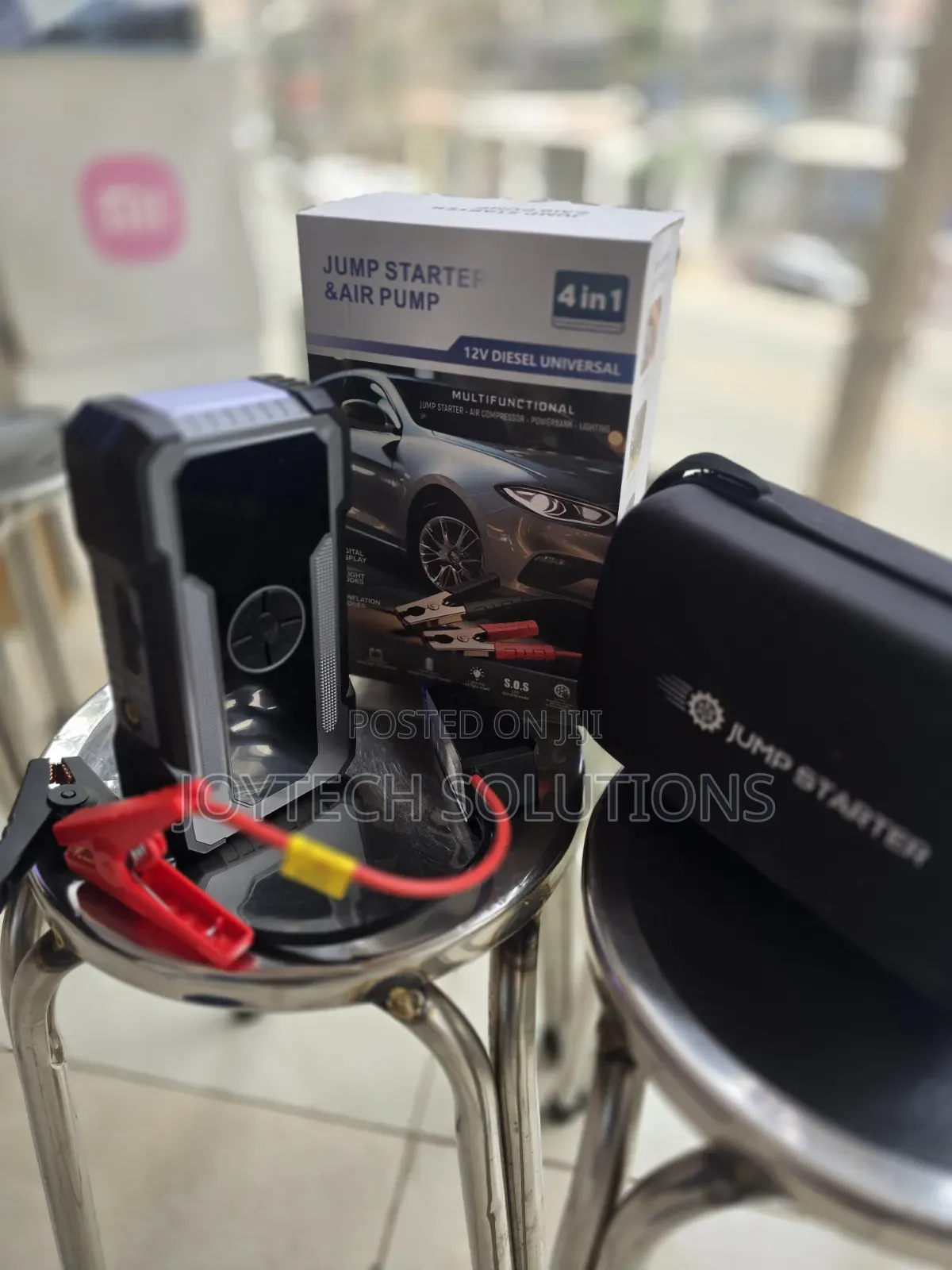 🔥 Original 4-in-1 Car Jump Starter & Air Compressor 12V