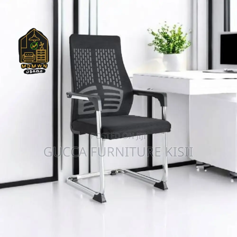 Office Chair; Midback Chrome Based Visitors Office Chair