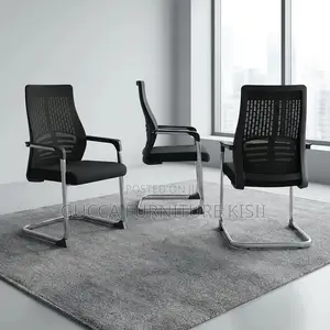 Office Chair; Midback Chrome Based Visitors Office Chair