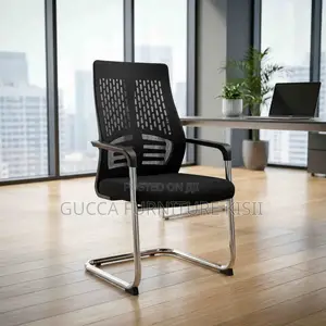 Office Chair; Midback Chrome Based Visitors Office Chair