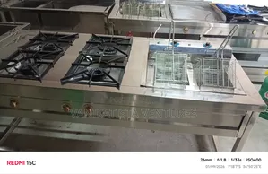 Commercial 4-Burner Combined Gas Cooker With Deep Fryer & Griddle