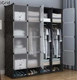 Portable 4- Column Plastic Wardrobes in  Different Colours ,,