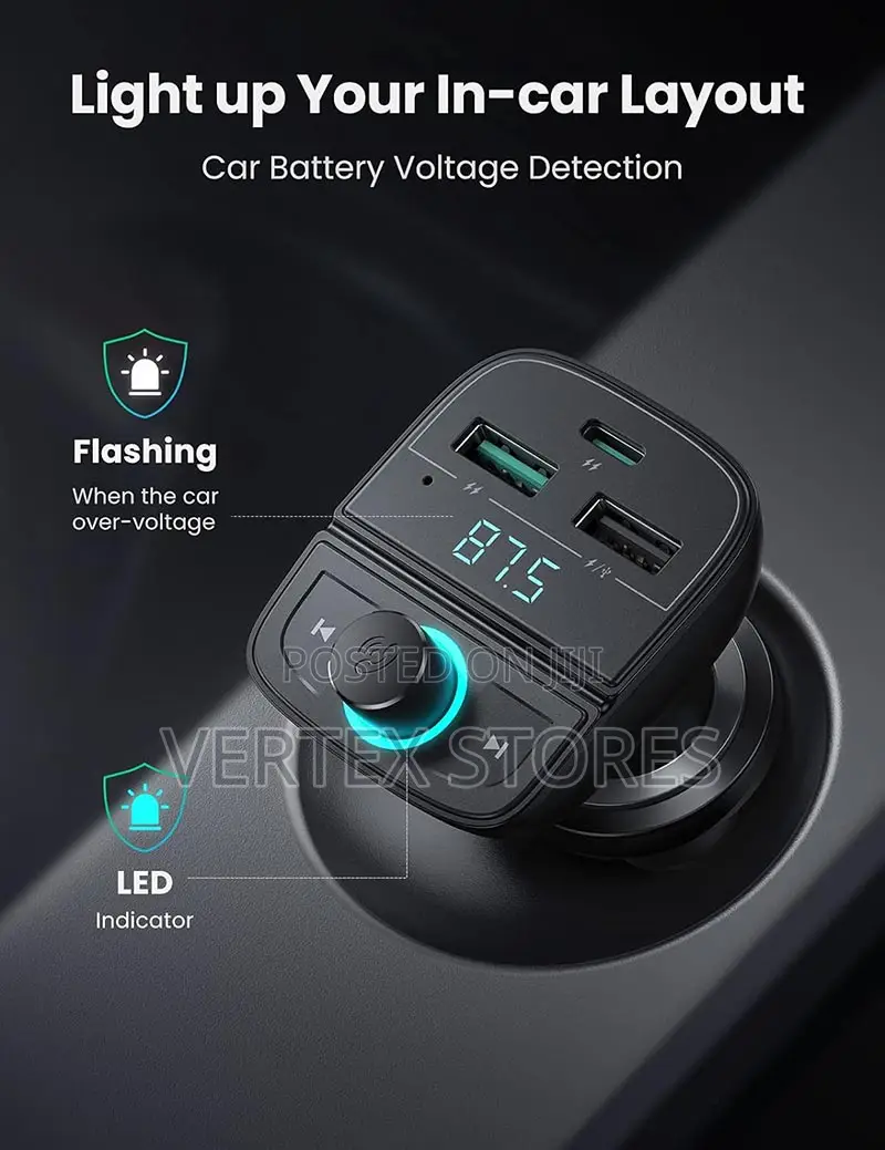 UGREEN CD229 Bluetooth Car Charger FM Transmitter