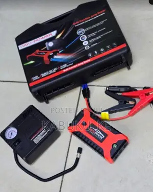 Car Jump Starter With Power Bank Air Pump LED Lights