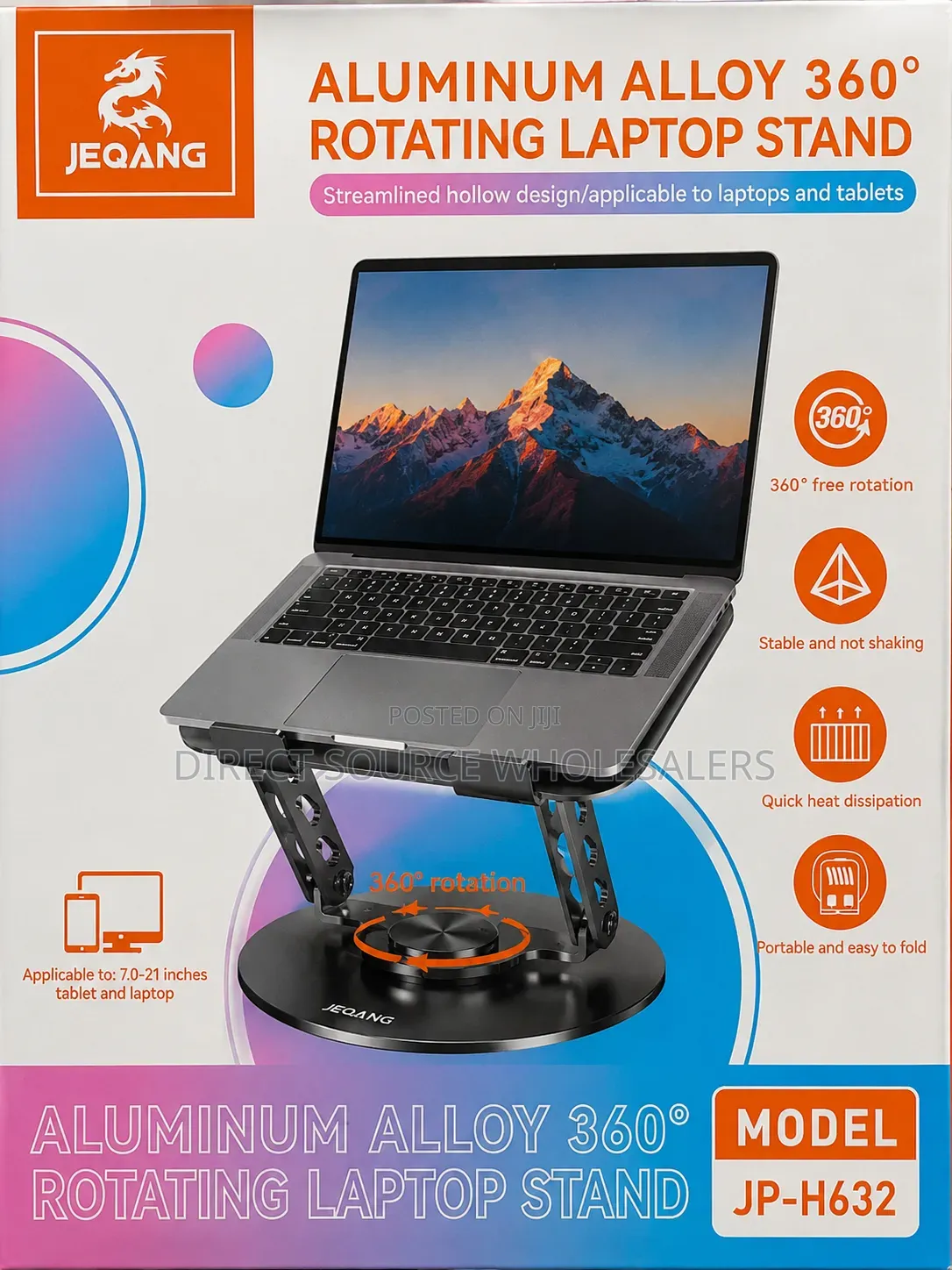 Jeqang Aluminium Alloy Rotating Laptop Stand