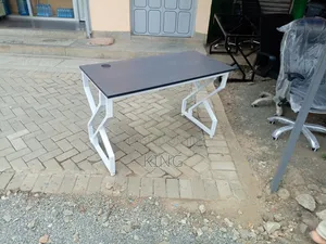 1.2 GRAY OFFICE Desk With Metallic Frame