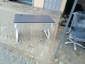 1.2 GRAY OFFICE Desk With Metallic Frame
