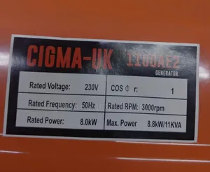 Cigma Quality 10kva Generator Machine With Key Start