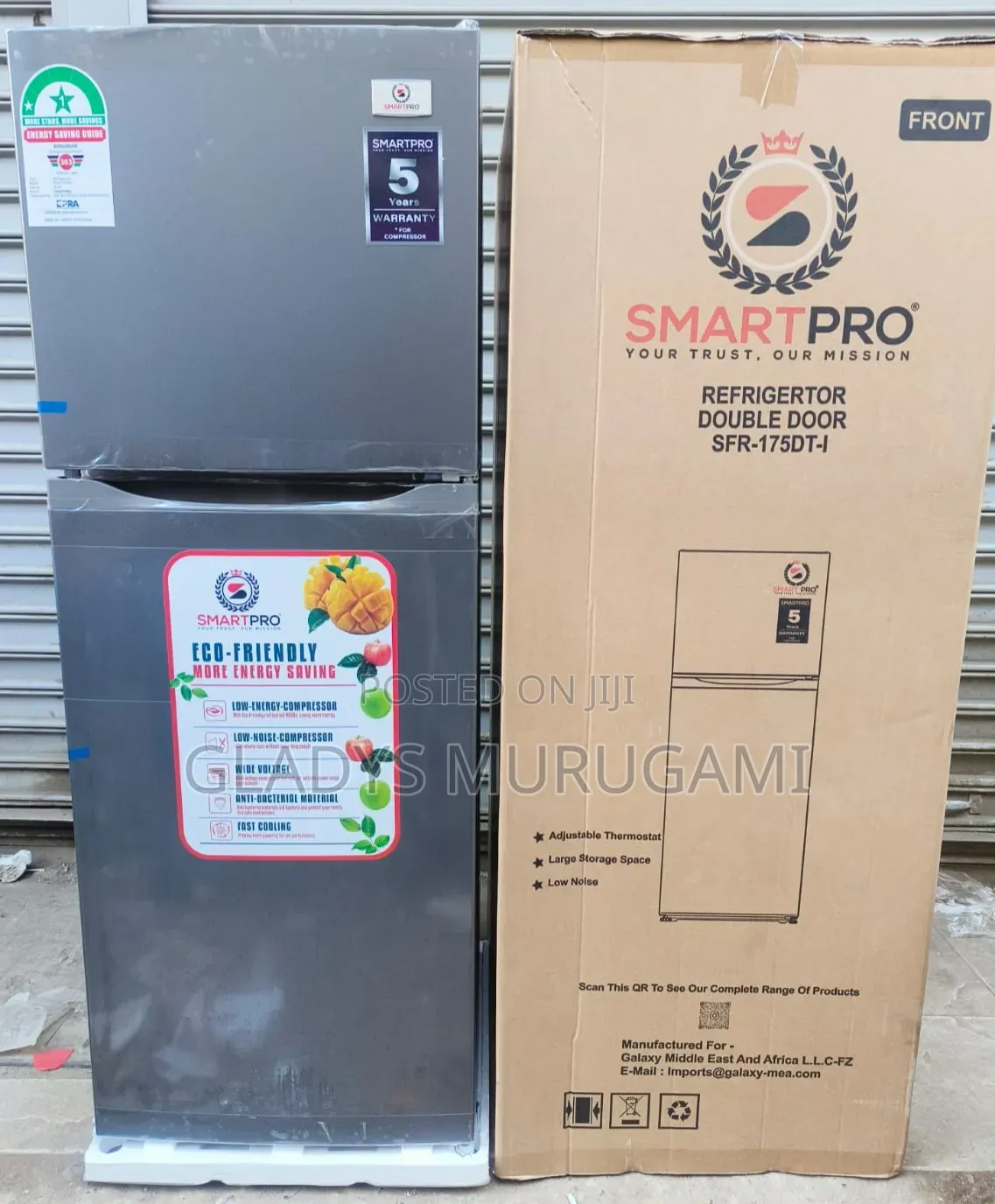 Smart Pro SFR-175-DT-I Double Door Refrigerator, 138L