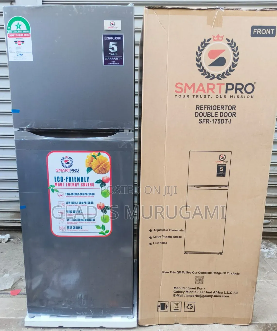 Smart Pro SFR-175-DT-I Double Door Refrigerator, 138L