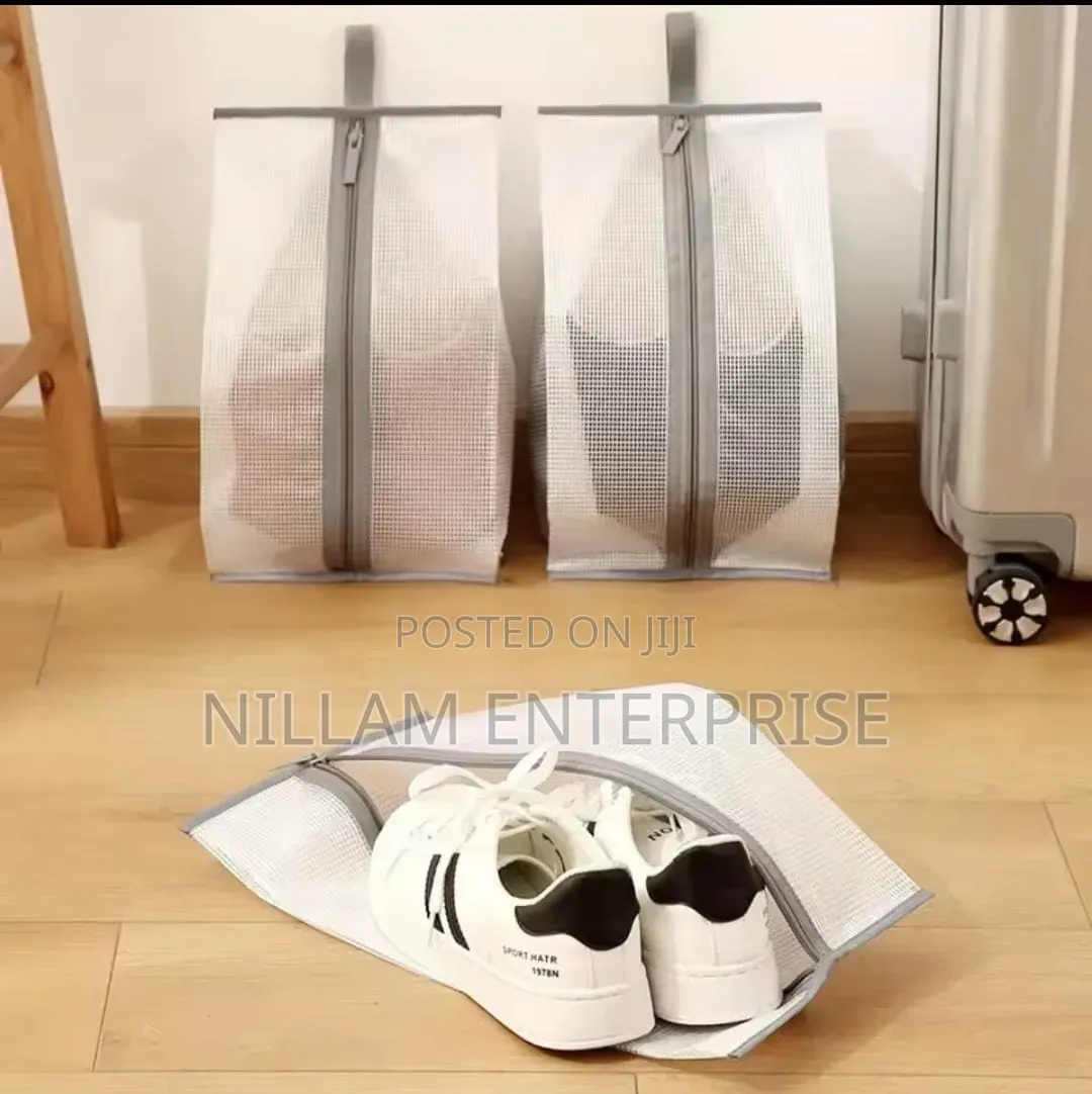 Portable Mesh Shoe Bags With Zipper.
