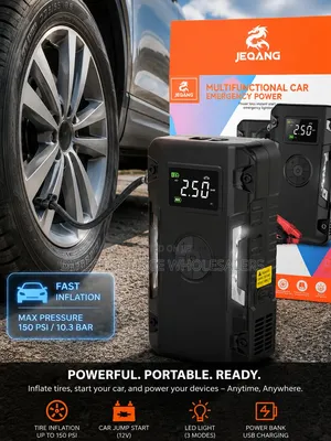 Jeqang Car Emergency Power Starter With Air Compressor