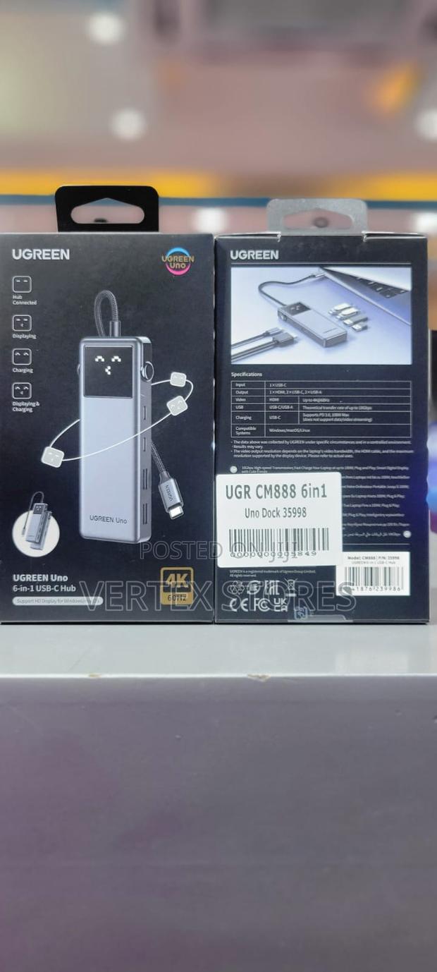 UGREEN Uno CM888 6-in-1 USB-C Hub - Gray