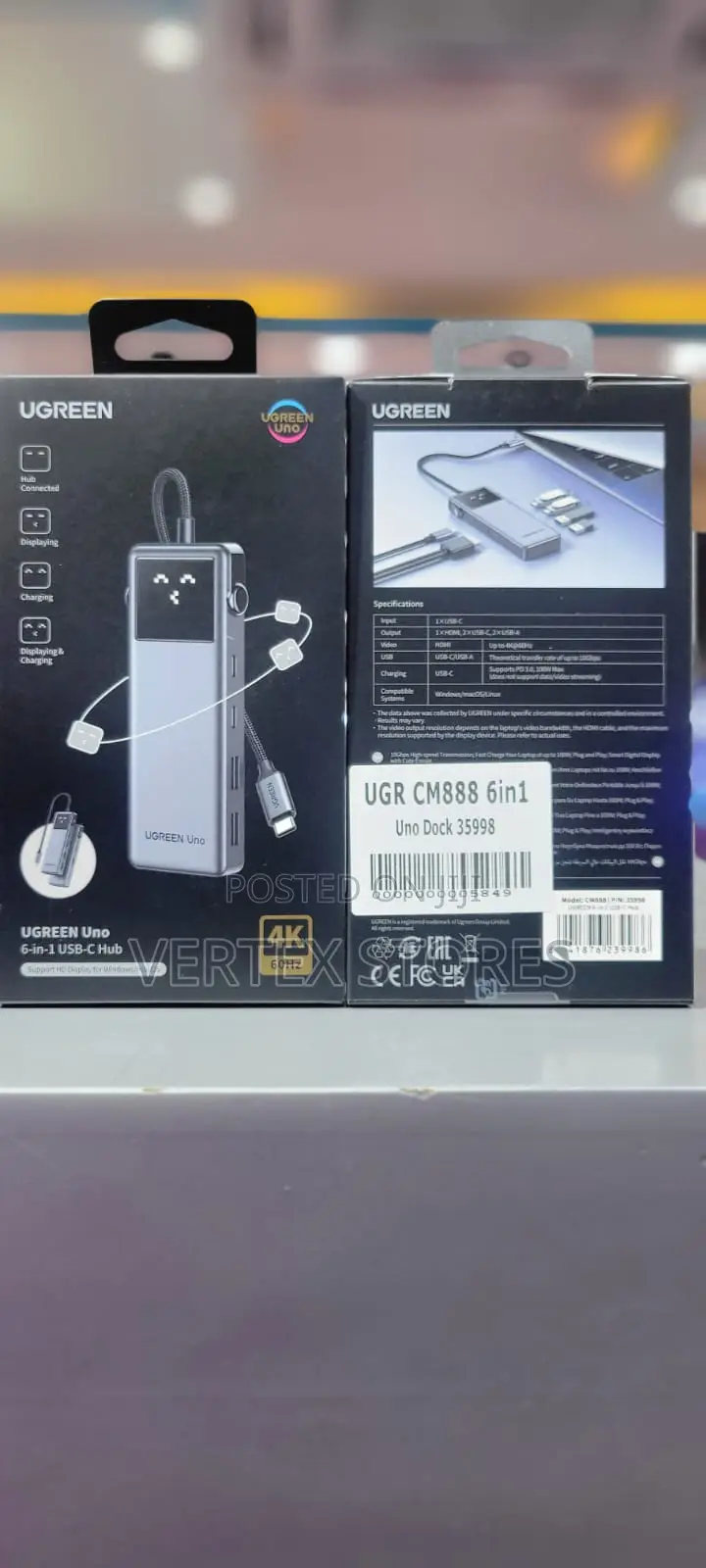 UGREEN Uno CM888 6-in-1 USB-C Hub - Gray