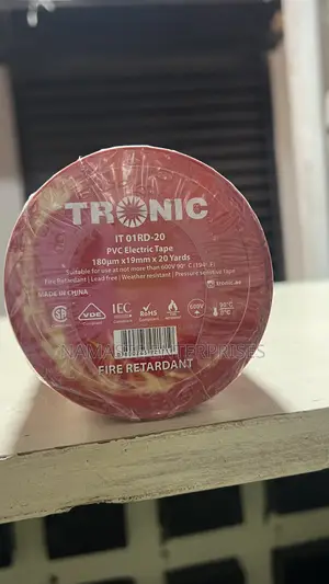 TRONIC Red Insulation Tape - 19mm X 20 Yards - Fire Retardant 600V