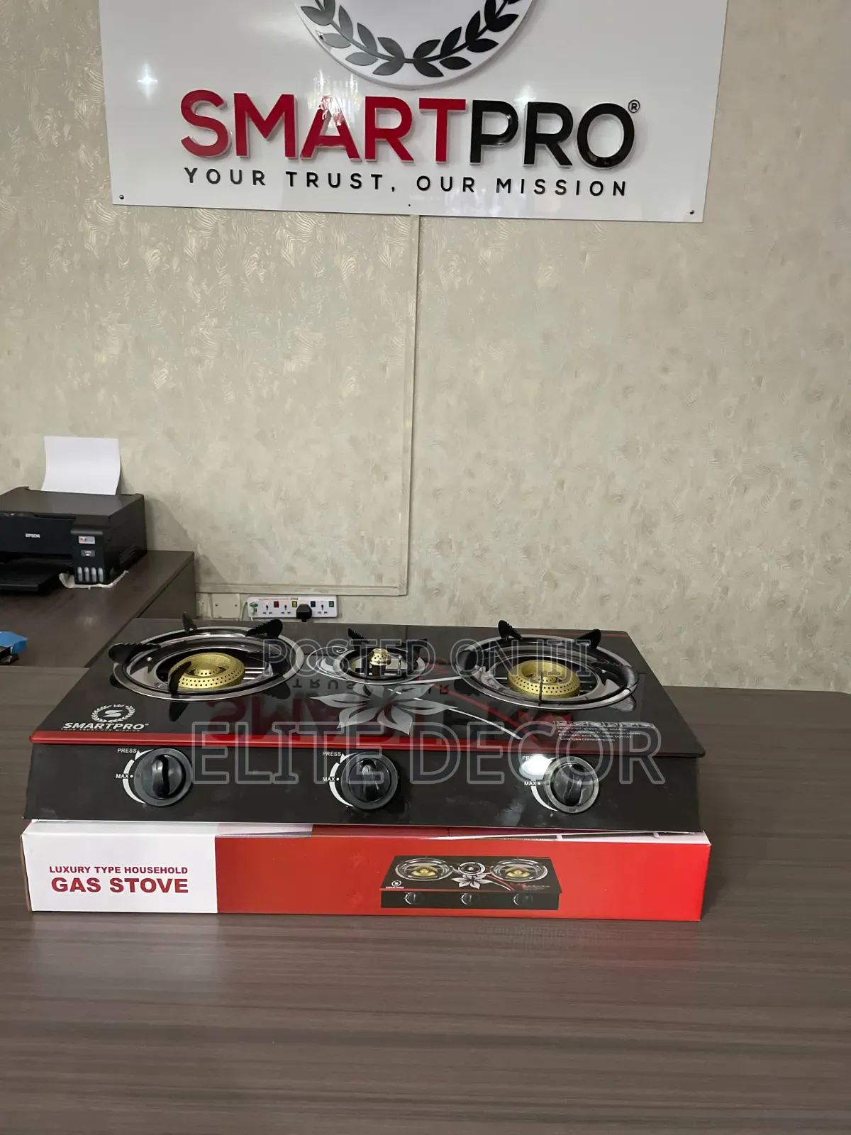Smart Pro 3-Burner Gas Stove – Tempered Glass Top