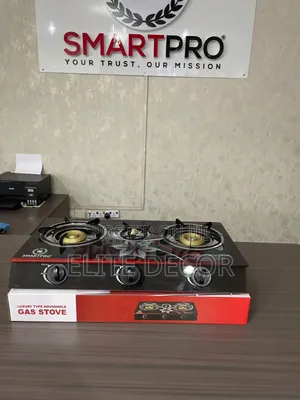 Smart Pro 3-Burner Gas Stove – Tempered Glass Top