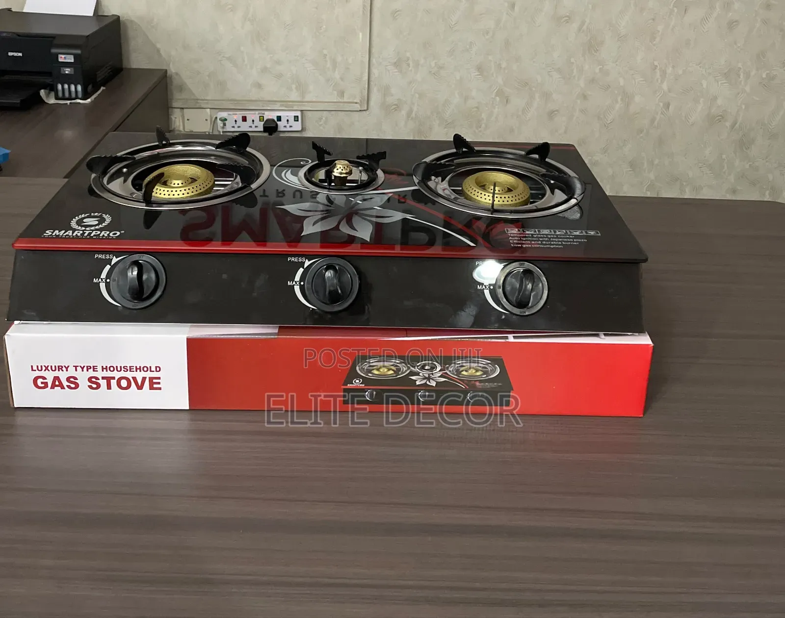 Smart Pro 3-Burner Gas Stove – Tempered Glass Top