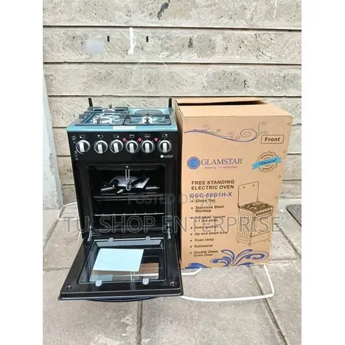 Glamstar Black 50×55 Standing Cooker – 3+1 Gas Burner