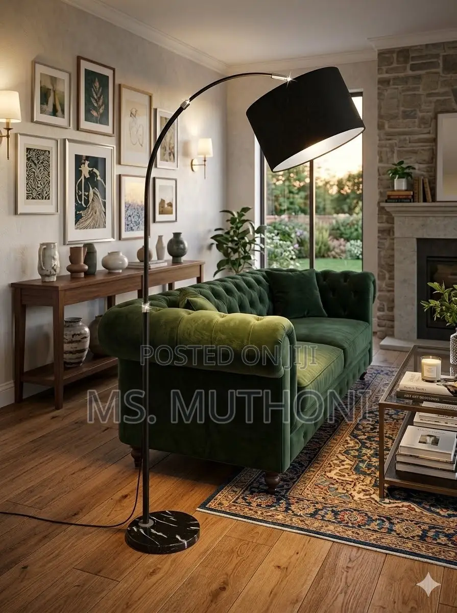 🛋 Sleek Black Arc Floor Lamp