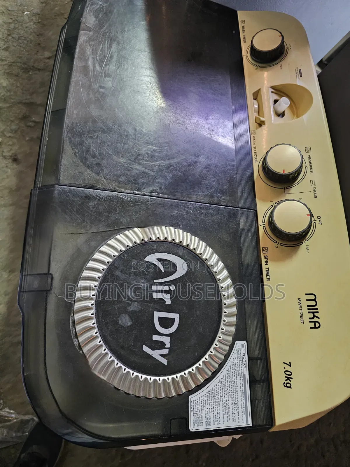 Mika 7kg Twin Tub Washing Machine