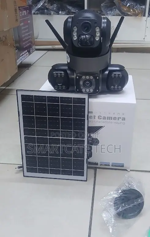 Triple Lens Solar 4G CCTV Camera – HD 360° Surveillance