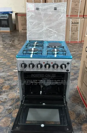 New Model Silver Olelon Free Standing 3 Gas Burner +1 Electric Cooker