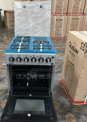 New Model Silver Olelon Free Standing 3 Gas Burner +1 Electric Cooker