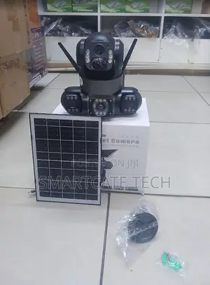4G Triple Lens Solar Security Camera – 360° CCTV, Color Night Vision
