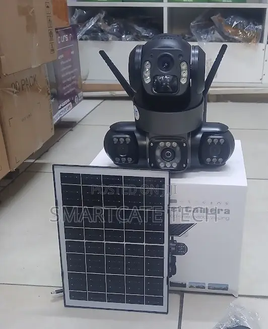 Smart Triple Lens 4G Solar Security Camera – 360° View