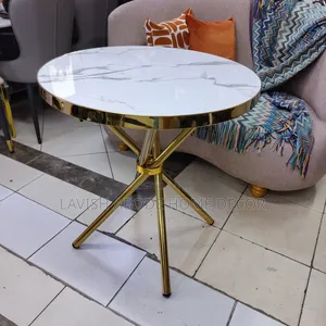 Round Dinner Table With Gold Legs – Elegant Dining Table