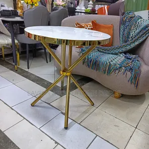 Round Dinner Table With Gold Legs – Elegant Dining Table