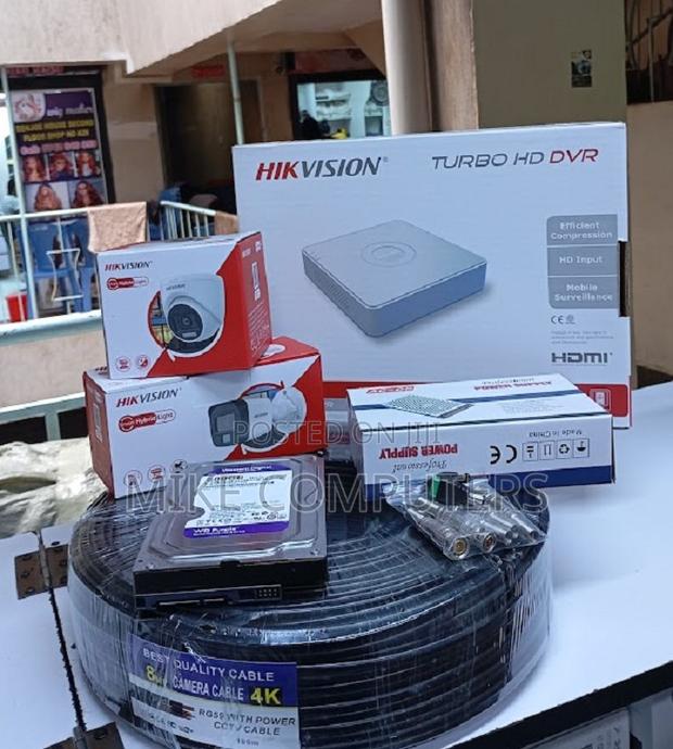 2CH Hikvision Surveillance colouredCamera Kit | DVR + 2Cameras + HDD - main view