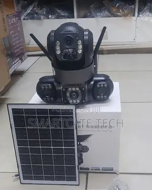 4G Solar Security CCTV Camera Triple Lens, 360° View & HD Night Vision