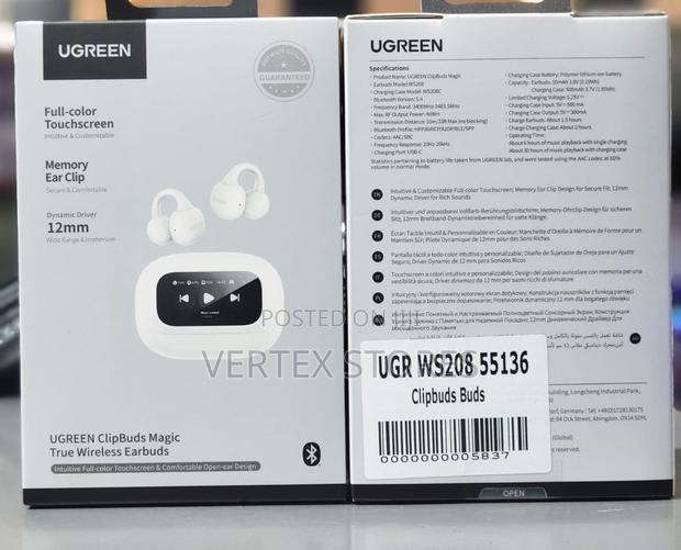 UGREEN ClipBuds Magic (WS208) Open-Ear Earbuds - White