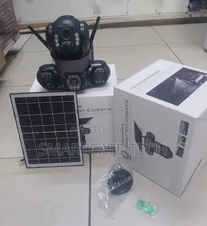 Smart 4G Solar CCTV Camera – Triple Lens 360° Coverage & Night Vision